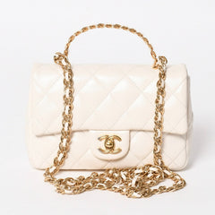 CHANEL シャネル スモール トップハンドル フラップ 2WAYバッグ AS4023 ランダム番台 ココマーク シャイニーラムスキン 美品 中古 4a005369