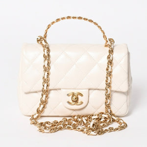 CHANEL シャネル スモール トップハンドル フラップ 2WAYバッグ AS4023 ランダム番台 ココマーク シャイニーラムスキン 美品 中古 4a005369