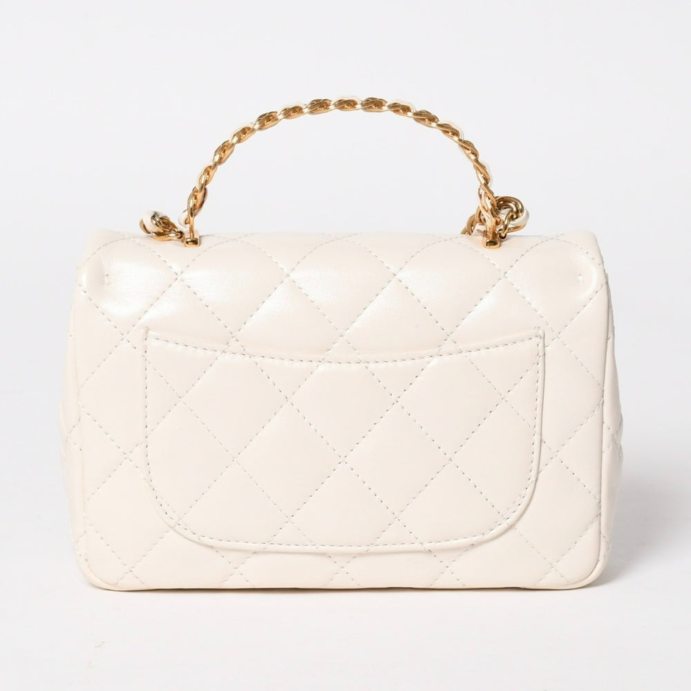 CHANEL シャネル スモール トップハンドル フラップ 2WAYバッグ AS4023 ランダム番台 ココマーク シャイニーラムスキン 美品 中古 4a005369