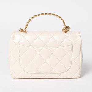 CHANEL シャネル スモール トップハンドル フラップ 2WAYバッグ AS4023 ランダム番台 ココマーク シャイニーラムスキン 美品 中古 4a005369