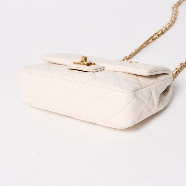 CHANEL シャネル スモール トップハンドル フラップ 2WAYバッグ AS4023 ランダム番台 ココマーク シャイニーラムスキン 美品 中古 4a005369