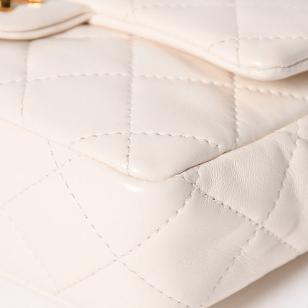 CHANEL シャネル スモール トップハンドル フラップ 2WAYバッグ AS4023 ランダム番台 ココマーク シャイニーラムスキン 美品 中古 4a005369