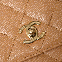 画像をギャラリービューアに読み込む, 極美品 CHANEL シャネル トップハンドルバッグ ハンドバッグ ココマーク マトラッセ キャビアスキン ベージュ ゴールド金具 8番台 中古 4a005313