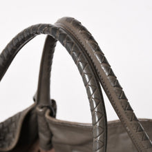 画像をギャラリービューアに読み込む, BOTTEGA VENETA ボッテガヴェネタ イントレチャート ハンドバッグ B00860011A ラムスキン チャコールグレー 美品 中古 4a005274