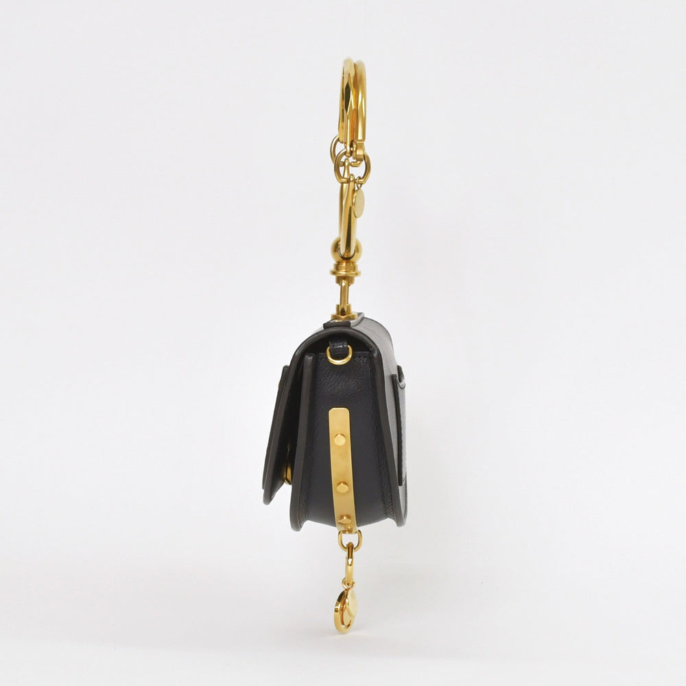 極美品 CHLOE クロエ ナイル ミノディエール レザー 2WAY ハンドバッグ ショルダーバッグ ブラック ゴールド金具 04-47-99-65 中古 4a005276
