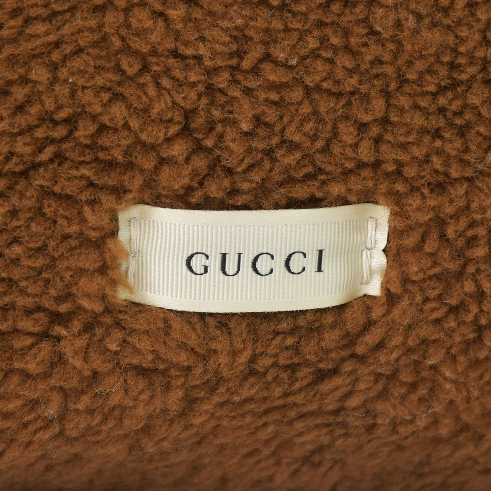 Very Good Condition GUCCI Flying Bear Handbag 581007 Brown Boa Silver Hardware Used 4a005278