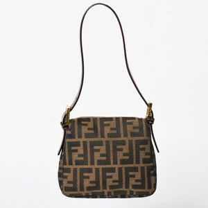 FENDI フェンディ ワンショルダーバッグ ハンドバッグ ゴールド金具 ズッカ柄キャンバス FFバックル 美品 中古 4a004866