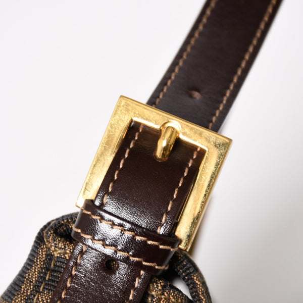 FENDI フェンディ ワンショルダーバッグ ハンドバッグ ゴールド金具 ズッカ柄キャンバス FFバックル 美品 中古 4a004866