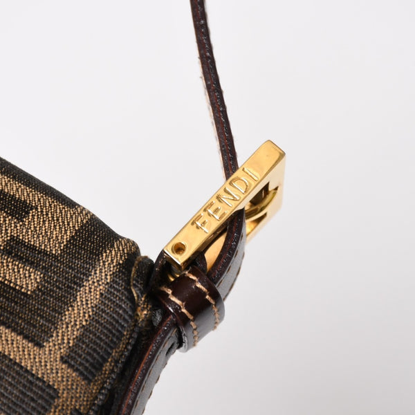 FENDI フェンディ ワンショルダーバッグ ハンドバッグ ゴールド金具 ズッカ柄キャンバス FFバックル 美品 中古 4a004866