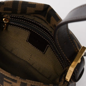 FENDI フェンディ ワンショルダーバッグ ハンドバッグ ゴールド金具 ズッカ柄キャンバス FFバックル 美品 中古 4a004866