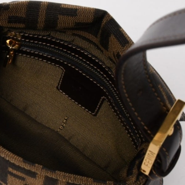 FENDI フェンディ ワンショルダーバッグ ハンドバッグ ゴールド金具 ズッカ柄キャンバス FFバックル 美品 中古 4a004866