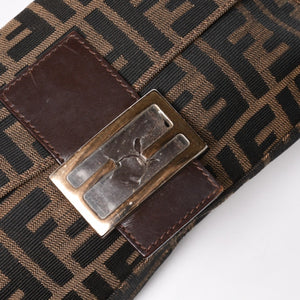 Very Good Condition FENDI Mamma Bucket One Shoulder Bag 26424 Canvas Leather Brown Zucca Pattern Silver Hardware Used 4a005282