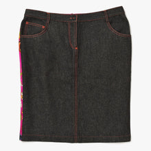 Load image into Gallery viewer, 極美品 DOLCE＆GABBANA ドルチェアンドガッバーナ デニム スカート ブラック マルチカラー サイズ42 中古 4a005295