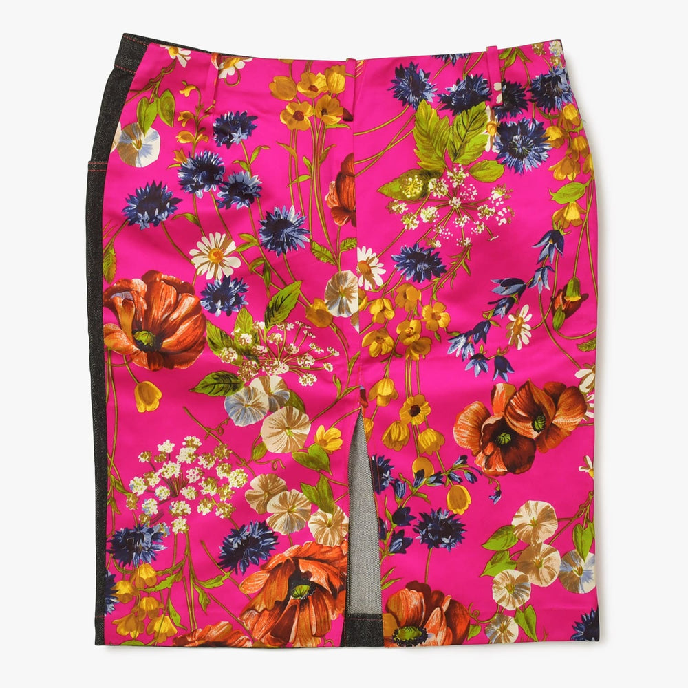 極美品 DOLCE＆GABBANA ドルチェアンドガッバーナ デニム スカート ブラック マルチカラー サイズ42 中古 4a005295