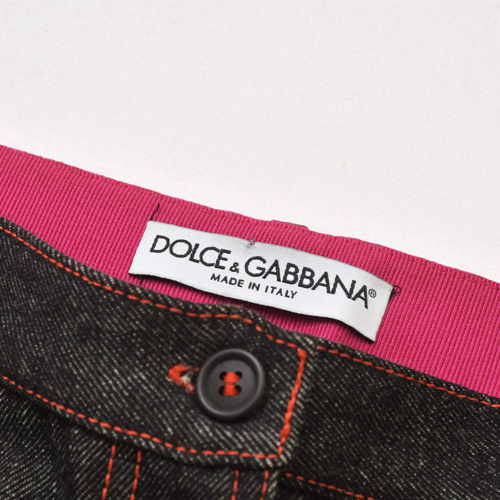Very Good Condition DOLCE & GABBANA Dolce & Gabbana Denim Skirt Black Multicolor Size 42 Used 4a005295