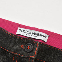 Load image into Gallery viewer, 極美品 DOLCE＆GABBANA ドルチェアンドガッバーナ デニム スカート ブラック マルチカラー サイズ42 中古 4a005295