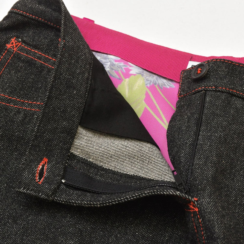 Very Good Condition DOLCE & GABBANA Dolce & Gabbana Denim Skirt Black Multicolor Size 42 Used 4a005295