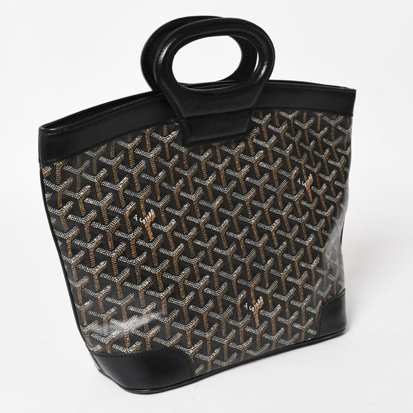 GOYARD ゴヤール ベルーガPM AMABELUGA PM ハンドバッグ コーティングキャンバス レザー ブラック シルバー金具 美品 中古 4a005296