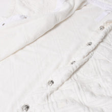 Load image into Gallery viewer, 極美品 CHROME HEARTS クロムハーツ パイル生地 CHプラス総柄 半袖シャツ サイズXXL ホワイト シルバー金具 中古 4a005367