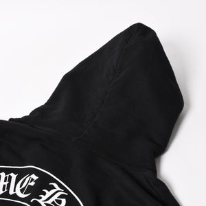 CHROME HEARTS クロムハーツ プルオーバーフーディー パーカー サイズXL フローラルクロス ホースシュー ブラック 美品 中古 4a005381