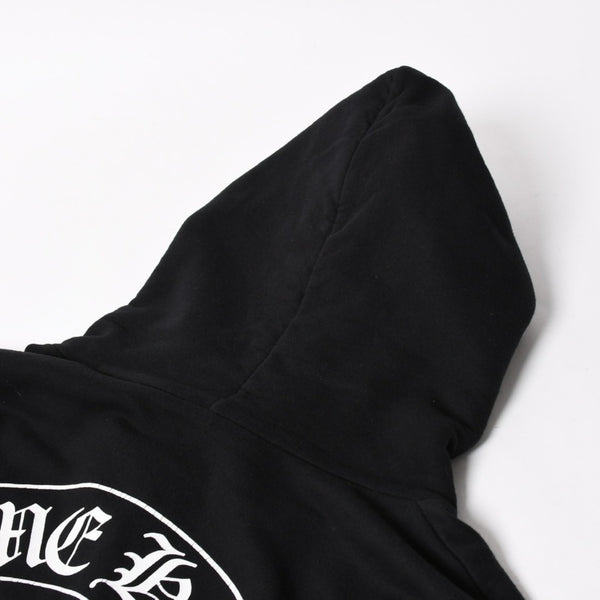 CHROME HEARTS クロムハーツ プルオーバーフーディー パーカー サイズXL フローラルクロス ホースシュー ブラック 美品 中古 4a005381
