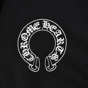 CHROME HEARTS クロムハーツ プルオーバーフーディー パーカー サイズXL フローラルクロス ホースシュー ブラック 美品 中古 4a005381
