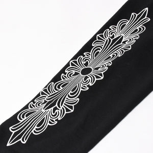 CHROME HEARTS クロムハーツ プルオーバーフーディー パーカー サイズXL フローラルクロス ホースシュー ブラック 美品 中古 4a005381