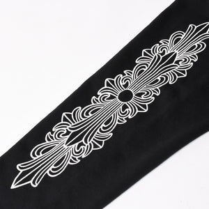 CHROME HEARTS クロムハーツ プルオーバーフーディー パーカー サイズXL フローラルクロス ホースシュー ブラック 美品 中古 4a005381