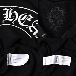 CHROME HEARTS クロムハーツ プルオーバーフーディー パーカー サイズXL フローラルクロス ホースシュー ブラック 美品 中古 4a005381