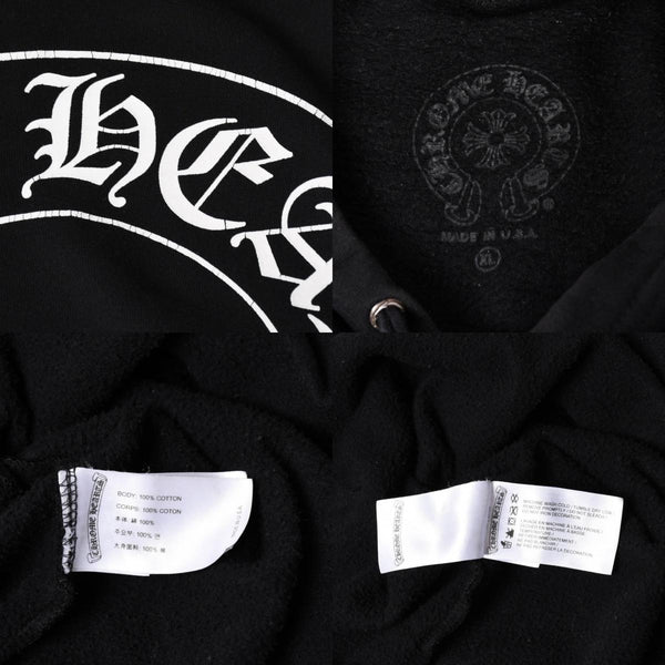 CHROME HEARTS クロムハーツ プルオーバーフーディー パーカー サイズXL フローラルクロス ホースシュー ブラック 美品 中古 4a005381