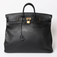 HERMES Hautacroix 60 Travel Bag ◯Y stamp Ardennes Black Antique gold hardware Good condition Used 4a005301