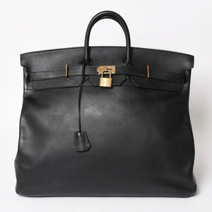 HERMES Hautacroix 60 Travel Bag ◯Y stamp Ardennes Black Antique gold hardware Good condition Used 4a005301