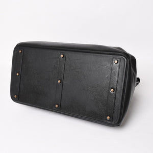 HERMES Hautacroix 60 Travel Bag ◯Y stamp Ardennes Black Antique gold hardware Good condition Used 4a005301