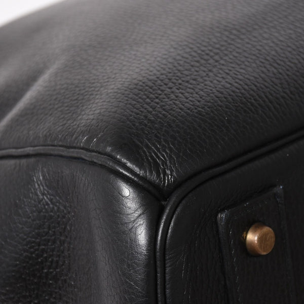 HERMES Hautacroix 60 Travel Bag ◯Y stamp Ardennes Black Antique gold hardware Good condition Used 4a005301