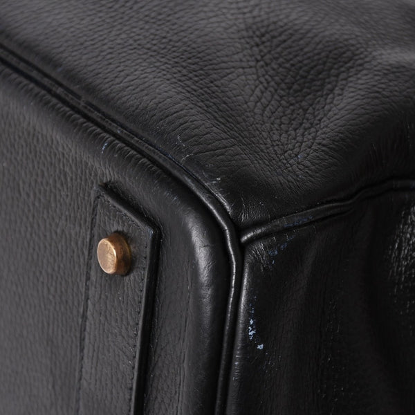 HERMES Hautacroix 60 Travel Bag ◯Y stamp Ardennes Black Antique gold hardware Good condition Used 4a005301
