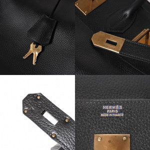 HERMES Hautacroix 60 Travel Bag ◯Y stamp Ardennes Black Antique gold hardware Good condition Used 4a005301