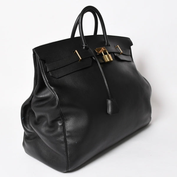 HERMES Hautacroix 60 Travel Bag ◯Y stamp Ardennes Black Antique gold hardware Good condition Used 4a005301