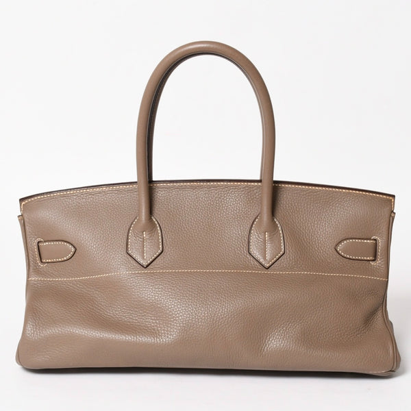 HERMES エルメス ショルダーバーキン42 ハンドバッグ □J刻印 トリヨンクレマンス エトゥープ SV金具 内縫い ゴルチエ期 美品 中古 4a005298