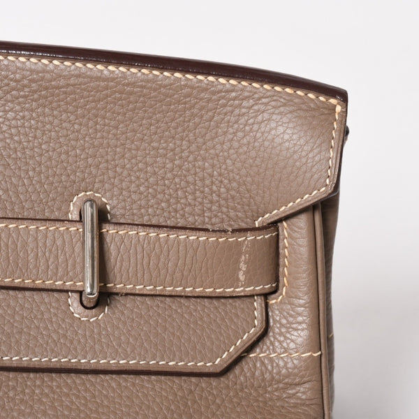 HERMES エルメス ショルダーバーキン42 ハンドバッグ □J刻印 トリヨンクレマンス エトゥープ SV金具 内縫い ゴルチエ期 美品 中古 4a005298