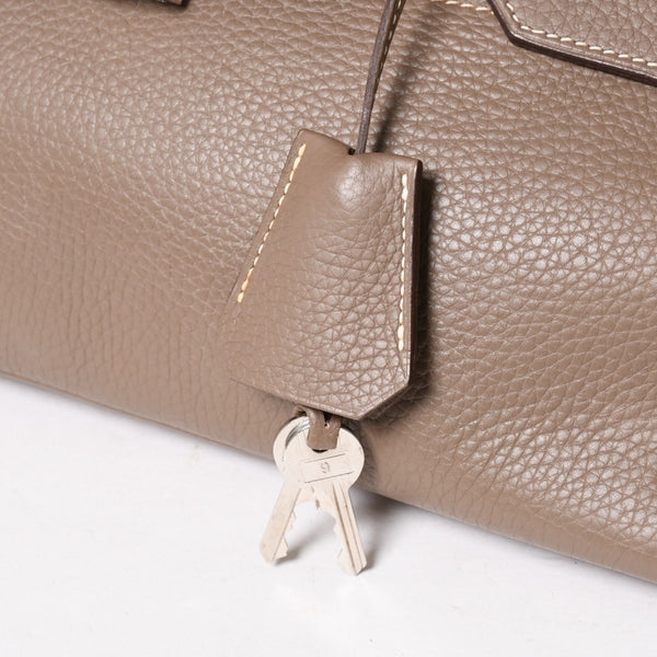 HERMES エルメス ショルダーバーキン42 ハンドバッグ □J刻印 トリヨンクレマンス エトゥープ SV金具 内縫い ゴルチエ期 美品 中古 4a005298