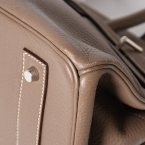 HERMES エルメス ショルダーバーキン42 ハンドバッグ □J刻印 トリヨンクレマンス エトゥープ SV金具 内縫い ゴルチエ期 美品 中古 4a005298