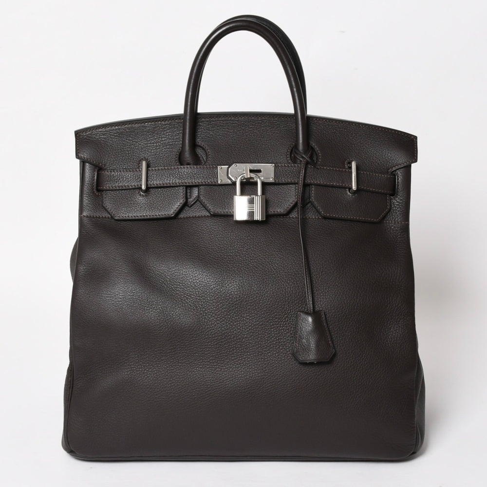 HERMES エルメス Haut a Courroies40 オータクロア40 ハンドバッグ トゴ ブラウン シルバー金具 E刻印 美品 中古 4a005299
