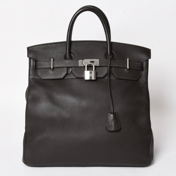 HERMES Haut a Courroies40 Handbag Togo Brown Silver hardware E stamp Good condition Used 4a005299