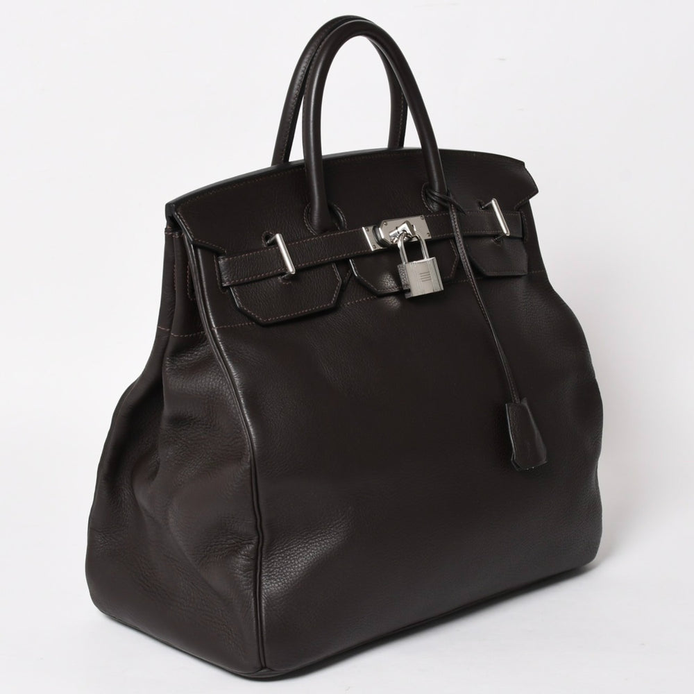 HERMES エルメス Haut a Courroies40 オータクロア40 ハンドバッグ トゴ ブラウン シルバー金具 E刻印 美品 中古 4a005299