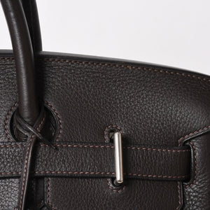 HERMES Haut a Courroies40 Handbag Togo Brown Silver hardware E stamp Good condition Used 4a005299