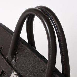 HERMES Haut a Courroies40 Handbag Togo Brown Silver hardware E stamp Good condition Used 4a005299