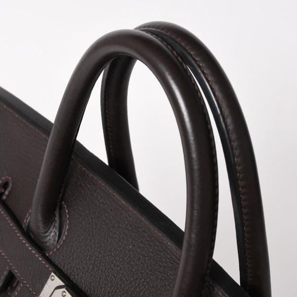 HERMES Haut a Courroies40 Handbag Togo Brown Silver hardware E stamp Good condition Used 4a005299