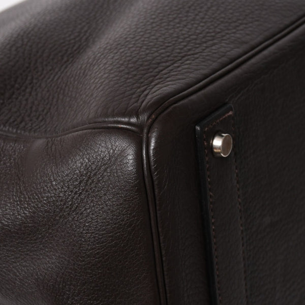 HERMES Haut a Courroies40 Handbag Togo Brown Silver hardware E stamp Good condition Used 4a005299