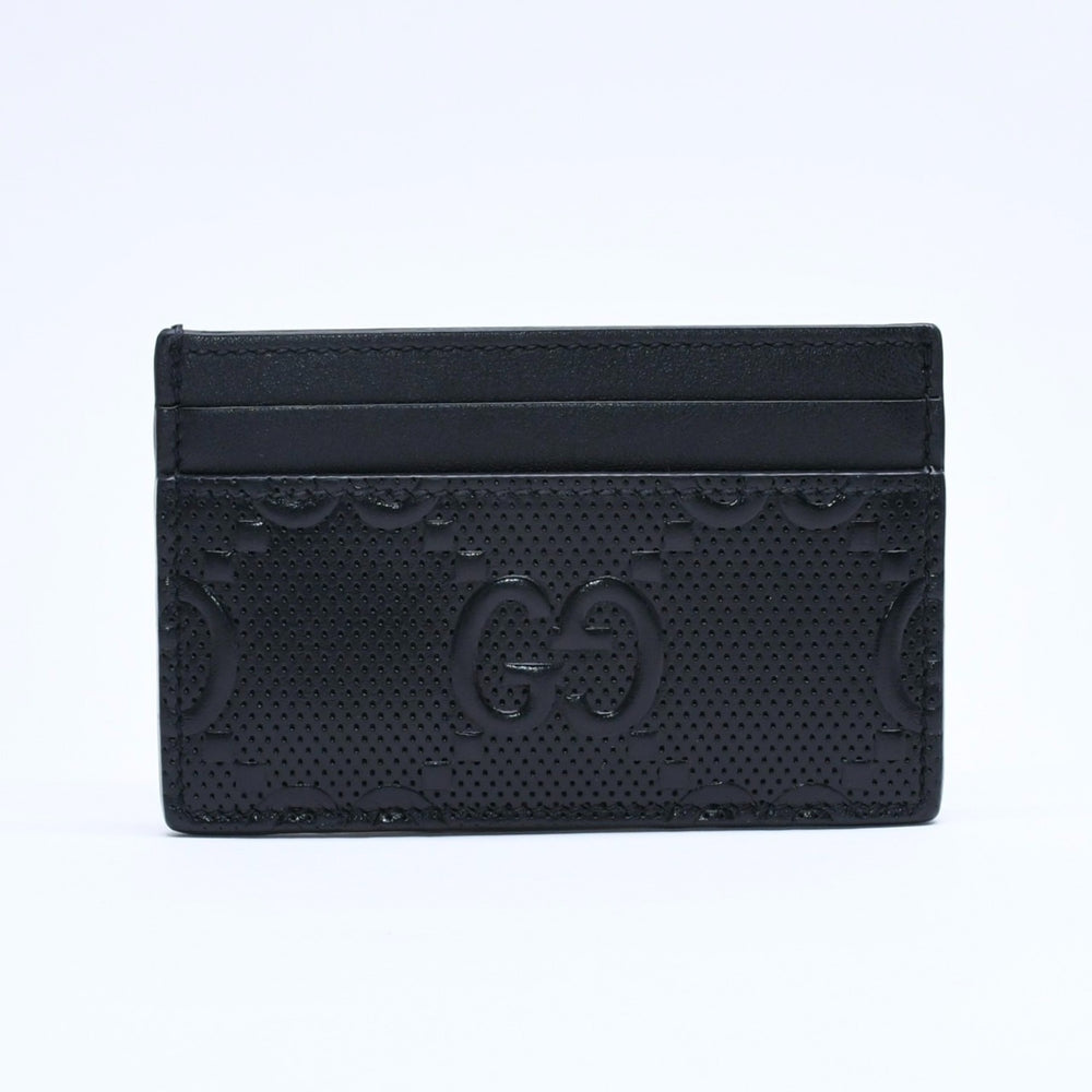 極美品 GUCCI グッチ カードケース パスケース 名刺入れ GGエンボス レザー 625564 ブラック 中古 4a005310