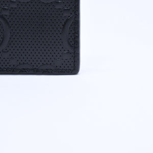 Very Good Condition GUCCI Gucci Card Case Pass Case Business Card Holder GG Embossed Leather 625564 Black Used 4a005310